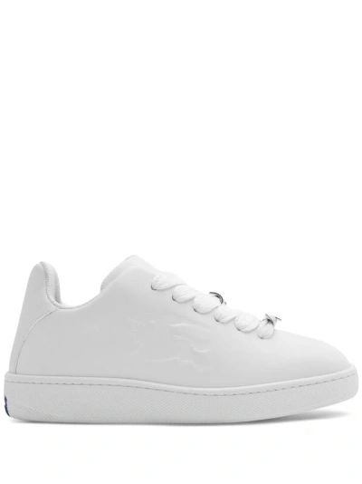 Burberry Leather Box Sneakers In White