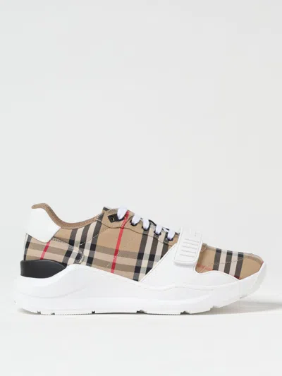 Burberry Vintage Check Motif Sneakers In Sand