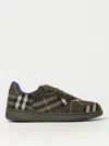 Burberry Checked Terrace Lace-up Sneakers In Grau