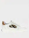Burberry White Leather Sneaker Terrace And Check In White