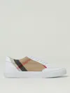Burberry House Check Canvas And Leather Sneakers In White