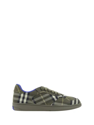 Burberry Terrace Green Polyester Blend Sneakers In Brush