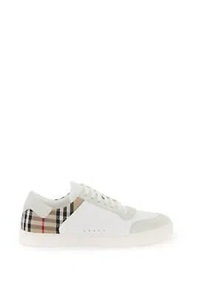 Pre-owned Burberry Sneakers Leather Motivo Check Man Sz.8 Eur.41 8069089 Multi In Multicolor