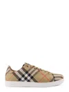 Burberry Canvas Sneakers With Check Pattern Design In Brown