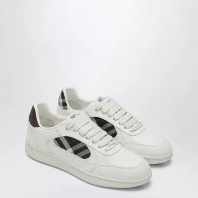 Burberry Leather And Check Sneaker Terrace In White