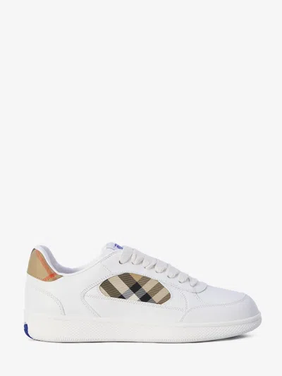 Burberry Chic Leather Low-top Sneakers For Women In White