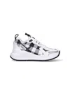 Burberry Check-pattern Leather Sneakers In White