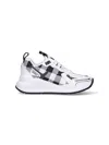 Burberry Check-pattern Leather Sneakers In White