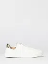 Burberry Low Top Sneakers Contrast Heel Detail Rubber Sole In White