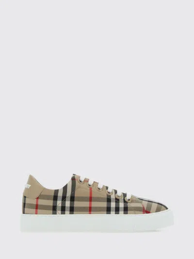 Burberry Checked Embroidered Canvas Sneaker In Multi
