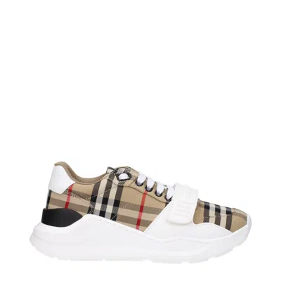 Burberry Trainers Woman Fabric Beige In Brown