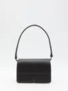 Burberry Snip Leather Flap Shoulder Bag In Black