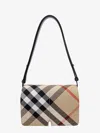 Burberry Multicolor Check Pattern Handbag With Adjustable Strap In Beige