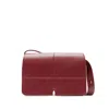 Burberry Snip Geometric Leather Shoulder Bag In Red