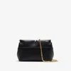 Burberry Snip Leather Clutch Bag With Chain Strap In Black