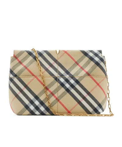 Burberry Snip Chain Clutch In Sand-colored