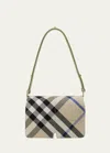 Burberry Snip Check Jacquard Shoulder Bag In Lichen