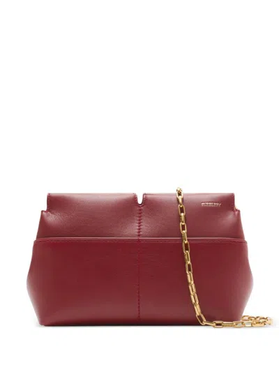 Burberry Snip Chain Clutch In Ruby