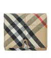 Burberry Woman Embroidered Canvas Card Holder In Neutrals