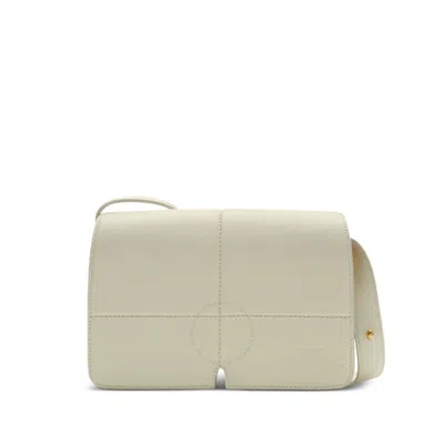 Burberry Snip Foldover-top Calf Leather Shoulder Bag In Beige