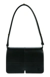 Burberry Snip Leather Flap Shoulder Bag In Black