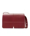 Burberry Snip Geometric Leather Shoulder Bag In Red