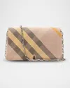 Burberry Snip Mini Check Jacquard Shoulder Bag In Teacup