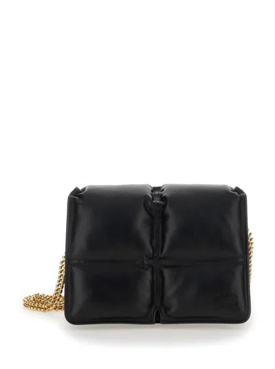 Burberry Snip Quilted Chain-link Crossbody Bag In Black