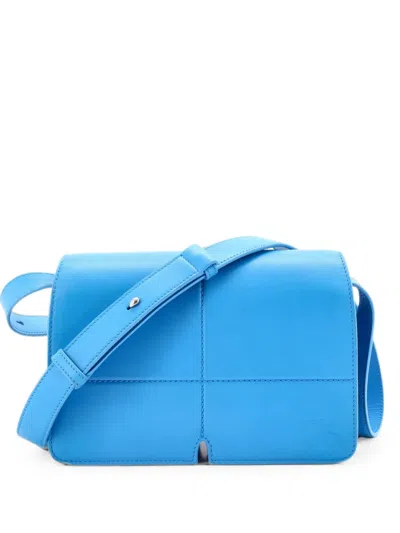 Pre-owned Burberry Snip Shoulder Bag Leather Crossbody Bag In Blue