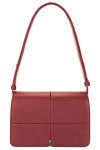 Burberry Snip Geometric Leather Shoulder Bag In Ruby