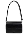 Burberry Snip Leather Flap Shoulder Bag In Schwarz