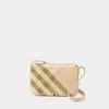 Burberry Snip Check Jacquard Flap Shoulder Bag In Pink