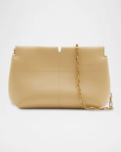 Burberry Snip Small Leather Clutch Bag In Nude