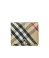 Burberry Woman Embroidered Canvas Card Holder In Sand-colored