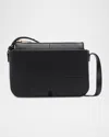 Burberry Snip Zip Leather Crossbody Bag In Black