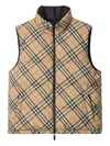 Burberry Snoshill Reversible Check Puffer Gilet Clothing In Brown