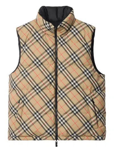 BURBERRY BURBERRY SNOSHILL REVERSIBLE CHECK PUFFER GILET CLOTHING