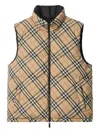 Burberry Snoshill Reversible Check Puffer Gilet Clothing In Nude