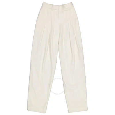 Burberry Snow Grain De Poudre Wool Pleated Trousers