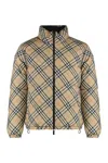 Burberry Quilted Jacket With Distinctive Plaid Pattern In Neutral