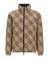 Burberry Quilted Jacket With Distinctive Plaid Pattern In Neutral