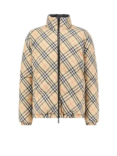 Burberry Reversible Check Puffer Jacket In Neutral