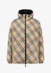 Burberry Quilted Jacket With Distinctive Plaid Pattern In Brown