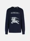 Burberry 'snowdonia' Wool And Navy Cashmere Sweater In Blue
