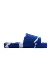 Burberry Snug Cotton Slippers In Blue