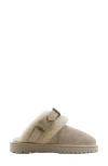 Burberry Snug Genuine Shearling Clog In Hunter