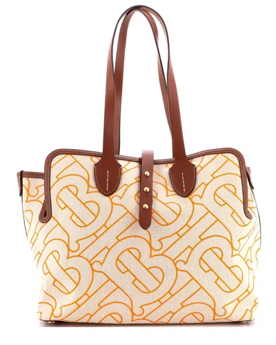 Pre-owned Burberry Soft Belt Bag Xl Tb Monogram Printed Canvas Medium (authentic Pre-loved)