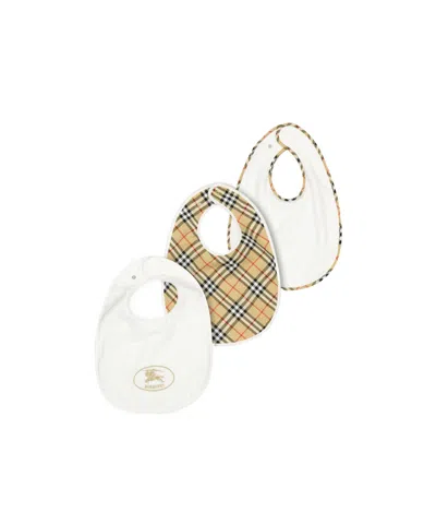 Burberry Soft Fabric Baby Bibs In Multi