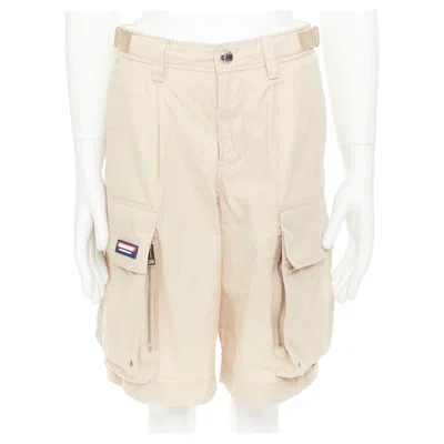 Pre-owned Burberry Soft Fawn Beige Technical Cotton Billy Multi Pocket Cargo Shorts T44 Xs In Brown