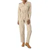 BURBERRY BURBERRY SOFT FAWN COTTON CATALINA STRAIGHT-LEG JUMPSUIT